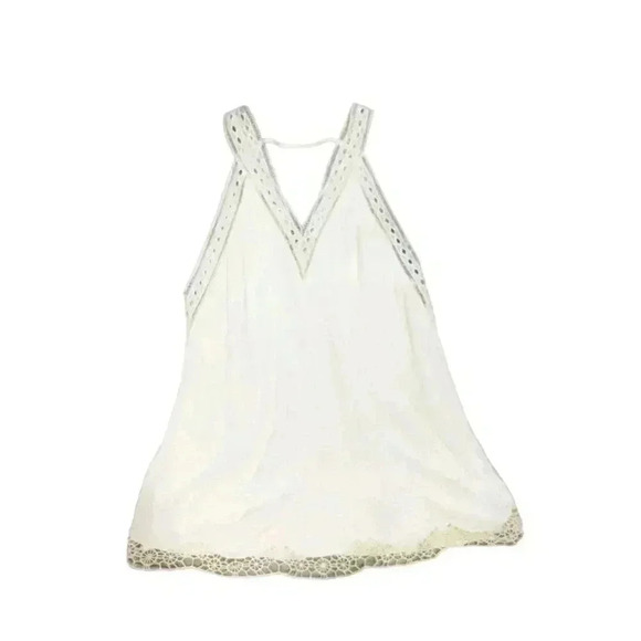 ASTR The Label Women's XS Ivory Lace Trimmed Halterneck Tank Top - Picture 3 of 7